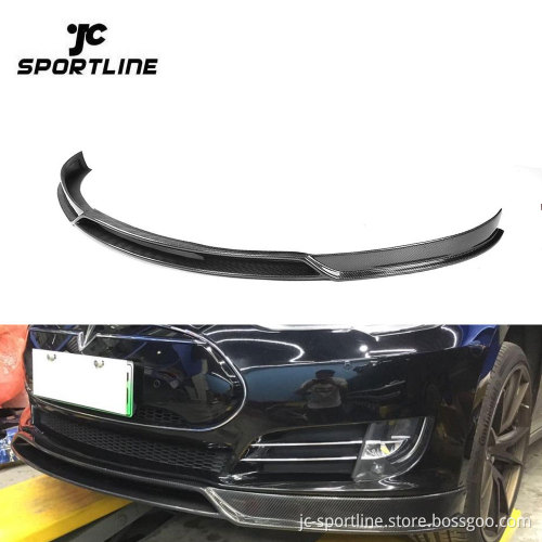 Carbon Fiber Front Bumper Lip Splitter Chin for Tesla Model S 2012-2017